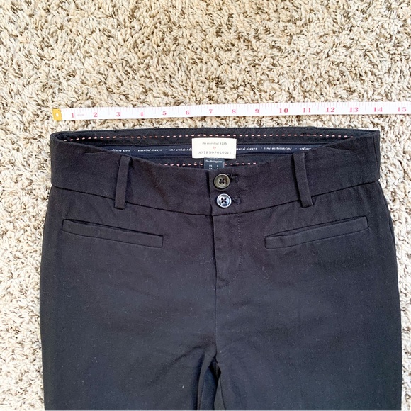 Anthropologie The Essential Slim Lace Up Trousers in Black size 0 - Picture 9 of 14